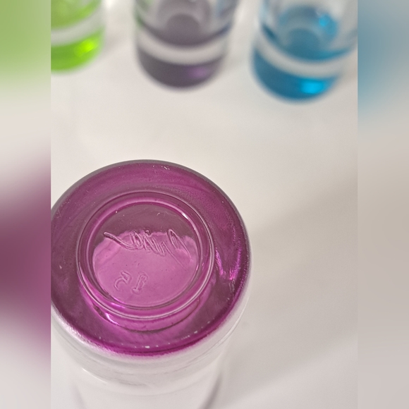 6 Crisa Heavy Bottom Colored Double Shot Glasses, Heavy Bottom Colored. - Picture 6 of 9